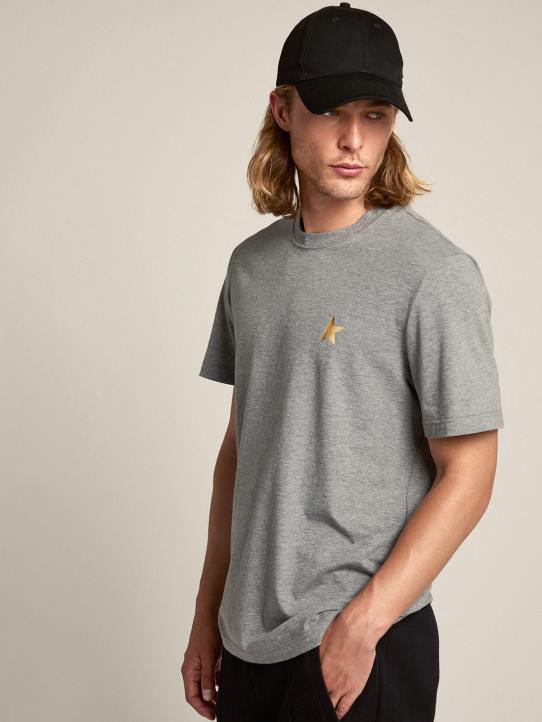 hombres camiseta star collection gris melange con estrella dorada a contraste en la parte delanteraGolden Goose 02H6743