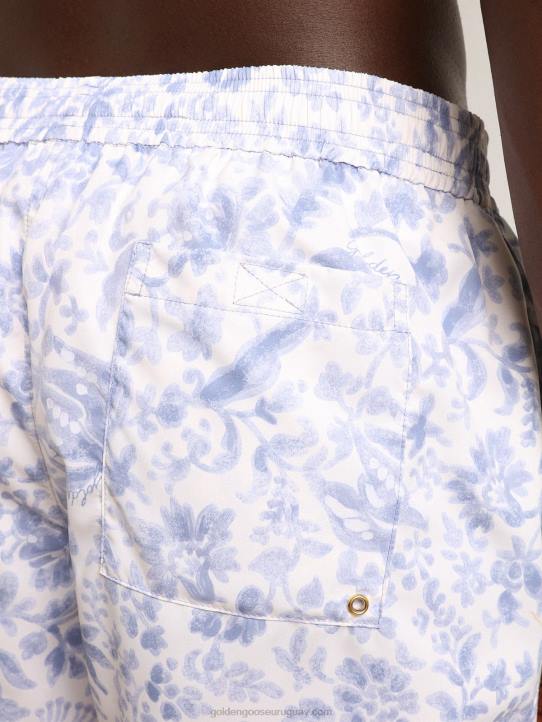hombres shorts de baño resort collection con estampado azul mediterráneoGolden Goose 02H6758