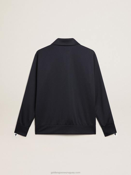 hombres sudadera azul oscuro con franja blanca y estrellas azules a contrasteGolden Goose 02H6698