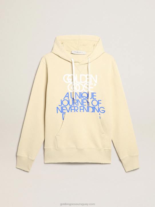 hombres sudadera color mazapán con letras delanteGolden Goose 02H6794