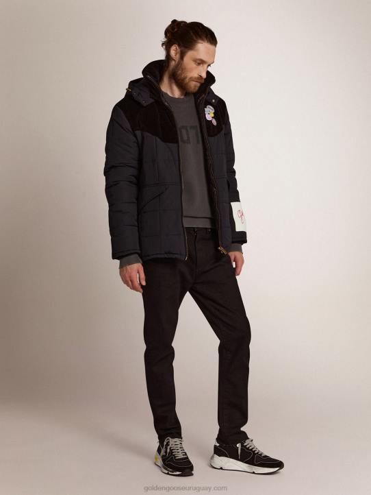 hombres sudadera de la colección con logo en gris antracita con tratamiento envejecidoGolden Goose 02H6694