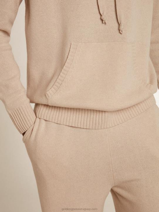 hombres sudadera de mezcla de cachemira blanca con capuchaGolden Goose 02H6816