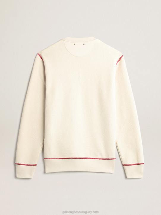 hombres sudadera heritage blanca con logo cnyGolden Goose 02H6786