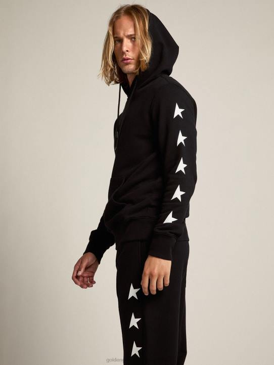 hombres sudadera negra de la colección star de alighiero con estrellas blancas en contrasteGolden Goose 02H6754