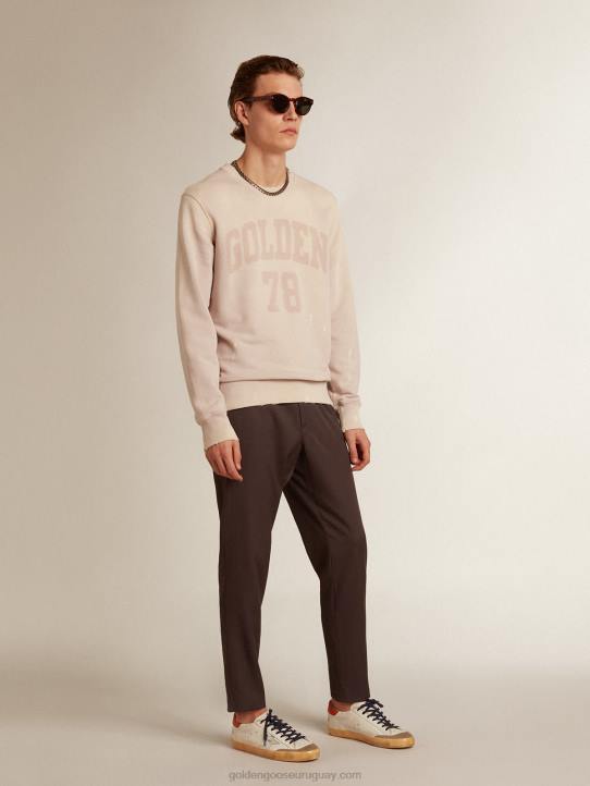 hombres sudadera rosa pálido con acabado envejecidoGolden Goose 02H6730