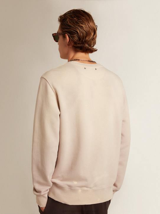 hombres sudadera rosa pálido con acabado envejecidoGolden Goose 02H6730