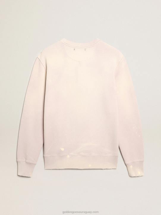 hombres sudadera rosa pálido con acabado envejecidoGolden Goose 02H6730