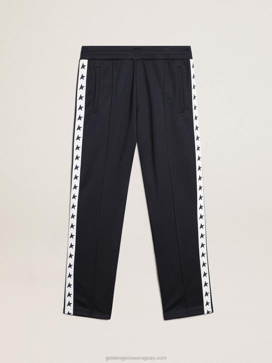 hombres Joggers azul oscuro con tira a contraste y estrellasGolden Goose 02H6701