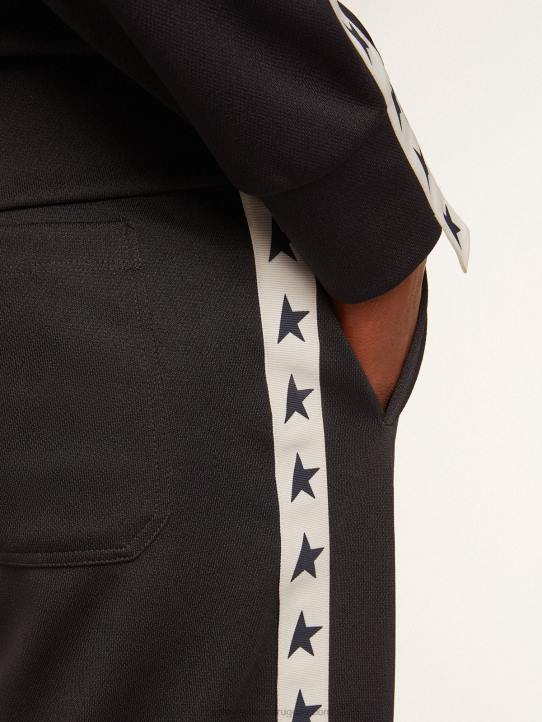 hombres Joggers azul oscuro con tira a contraste y estrellasGolden Goose 02H6701