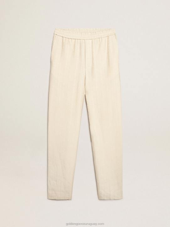 hombres Joggers de lino color pergaminoGolden Goose 02H6780