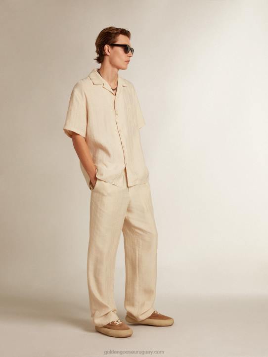 hombres Joggers de lino color pergaminoGolden Goose 02H6780