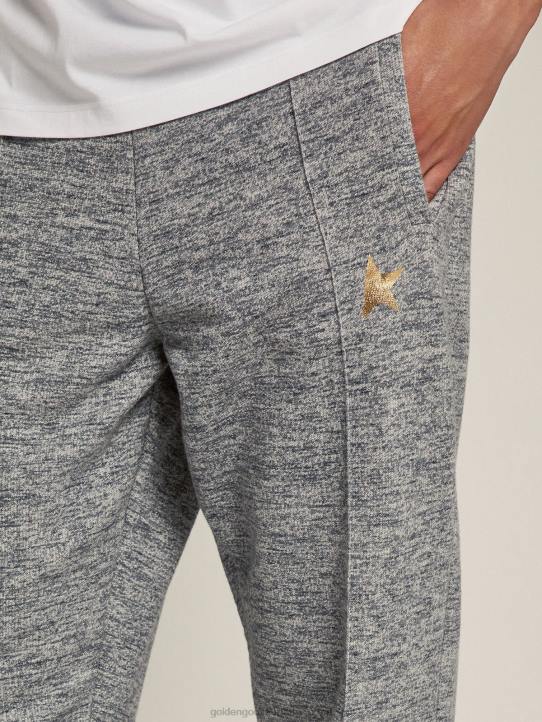 hombres Joggers grises con estrella dorada delanteGolden Goose 02H6778