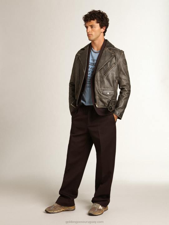hombres Pantalón jogging de pernera ancha color regaliz colección journeyGolden Goose 02H6746