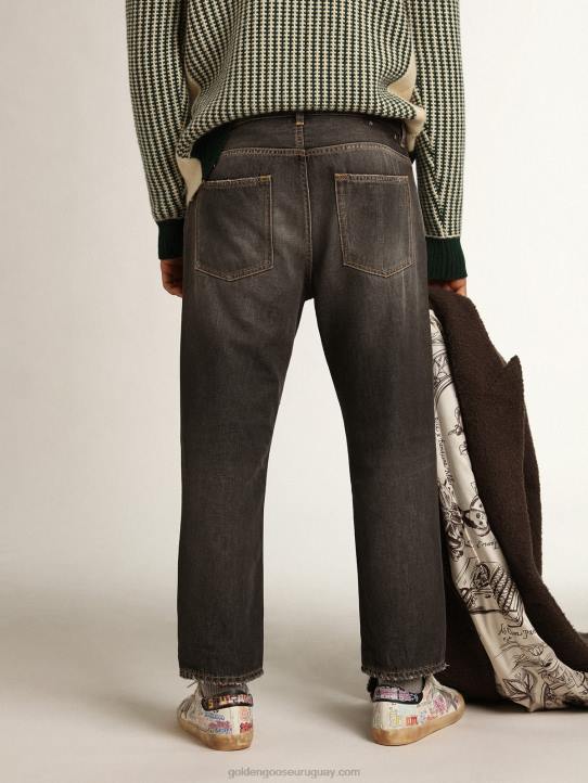 hombres Vaquero cory negro con efecto lavado a la piedra de la colección JourneyGolden Goose 02H6801