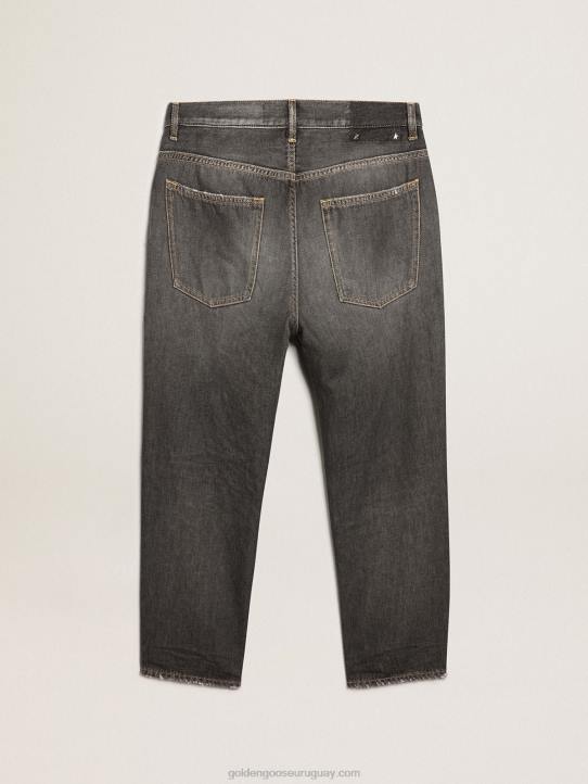 hombres Vaquero cory negro con efecto lavado a la piedra de la colección JourneyGolden Goose 02H6801