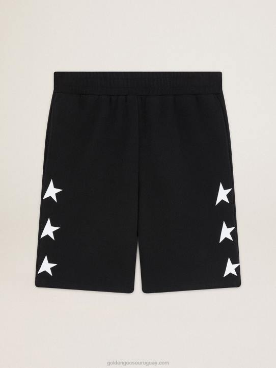 hombres bermudas negras con estrellas blancas en contrasteGolden Goose 02H6763