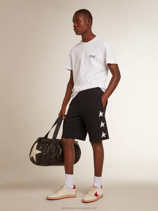 hombres bermudas negras con estrellas blancas en contrasteGolden Goose 02H6763
