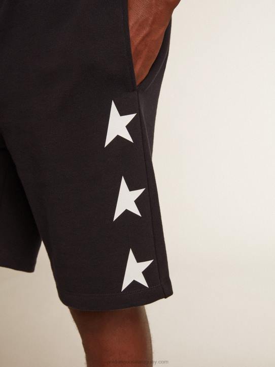 hombres bermudas negras con estrellas blancas en contrasteGolden Goose 02H6763