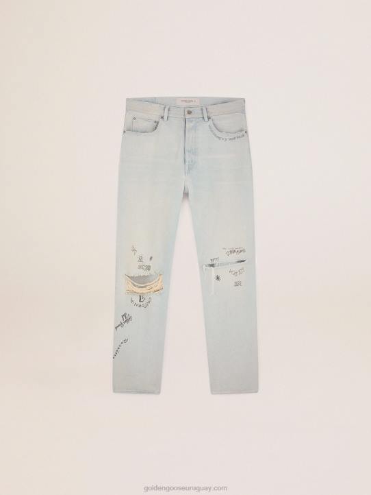 hombres colección jeans blanqueados con tratamiento envejecidoGolden Goose 02H6716