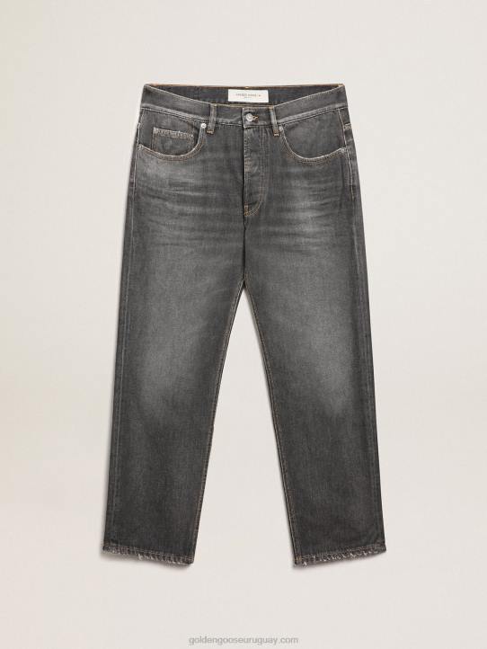 hombres jeans ajustados negros con lavado medioGolden Goose 02H6788