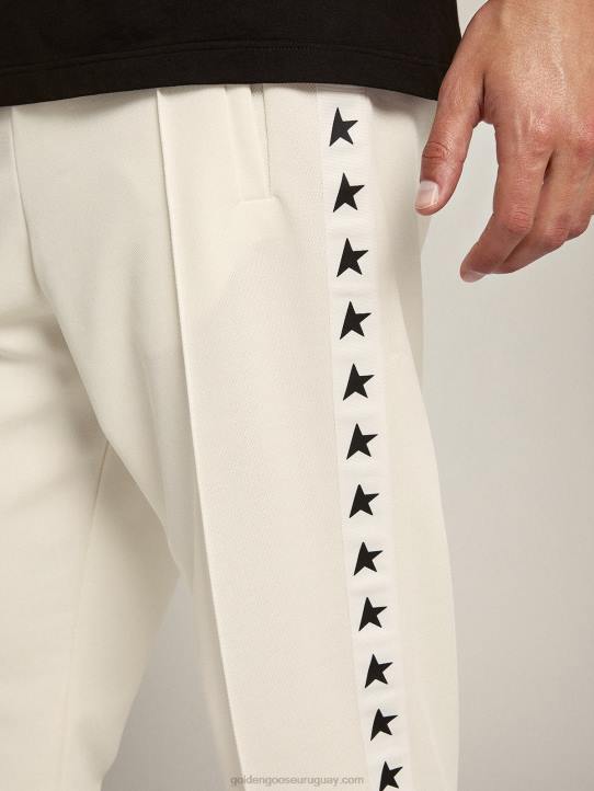 hombres joggers blancos con estrellas negras en los costadosGolden Goose 02H6742