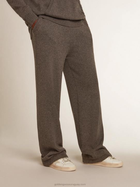 hombres joggers de mezcla de cachemir gris jaspeadoGolden Goose 02H6815