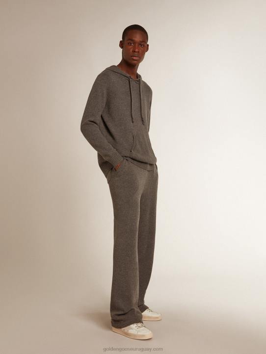 hombres joggers de mezcla de cachemir gris jaspeadoGolden Goose 02H6815