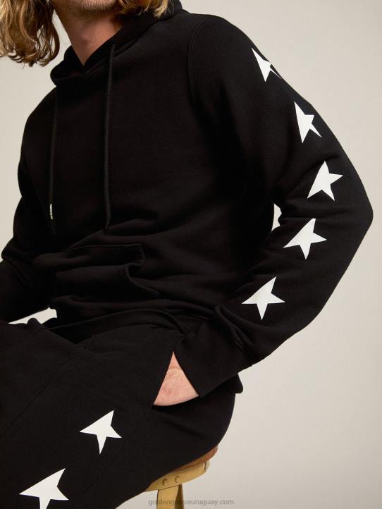 hombres joggers negros con estrellas blancas en contrasteGolden Goose 02H6761