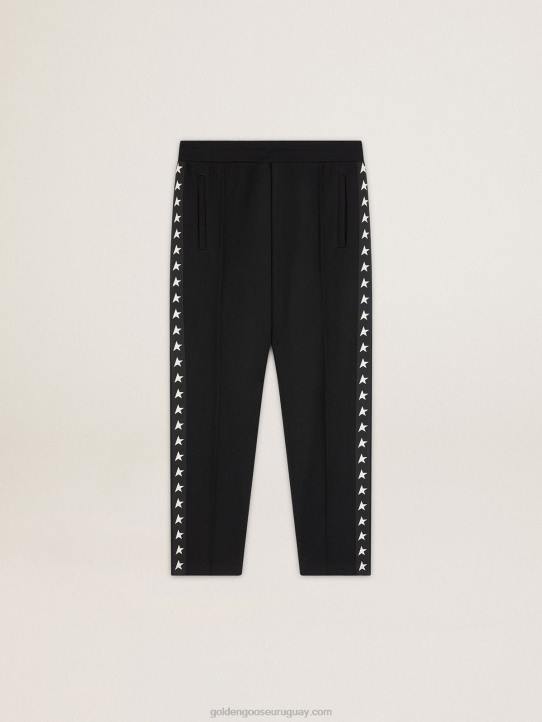 hombres joggers negros con estrellas blancas en los costadosGolden Goose 02H6764