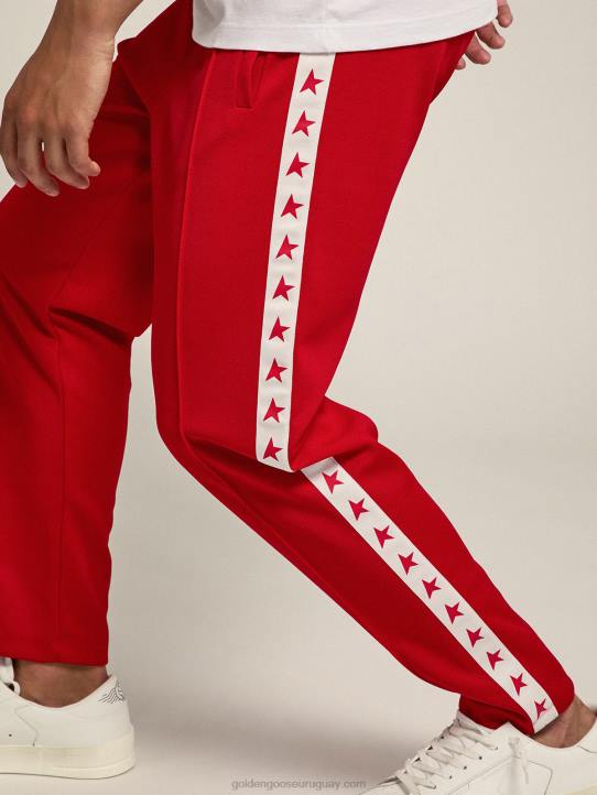 hombres joggers rojos con estrellas rojas en los costadosGolden Goose 02H6756
