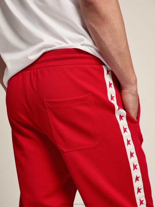 hombres joggers rojos con estrellas rojas en los costadosGolden Goose 02H6756