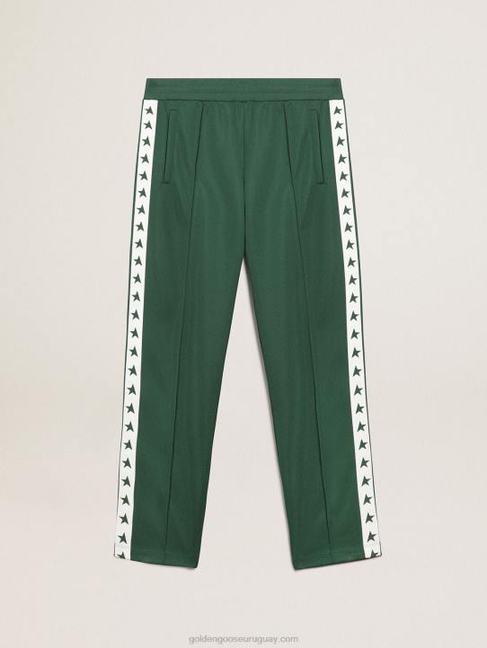 hombres joggers verdes con estrellas a los ladosGolden Goose 02H6710
