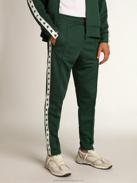 hombres joggers verdes con estrellas a los ladosGolden Goose 02H6710