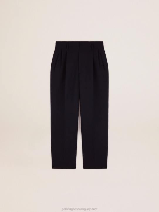 hombres pantalones anchos de la colección en lana azul oscuroGolden Goose 02H6826