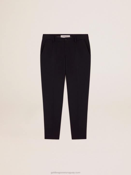hombres pantalones colección milano en lana azul oscuroGolden Goose 02H6825