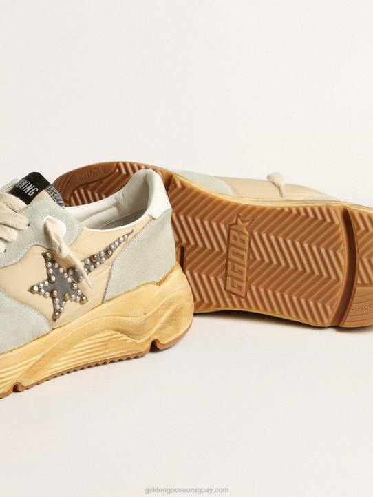 hombres suela de running gris hielo con estrella de ante con tachuelasGolden Goose 02H6625