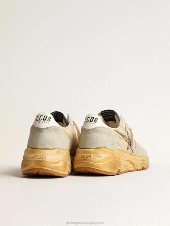 hombres suela de running gris hielo con estrella de ante con tachuelasGolden Goose 02H6625