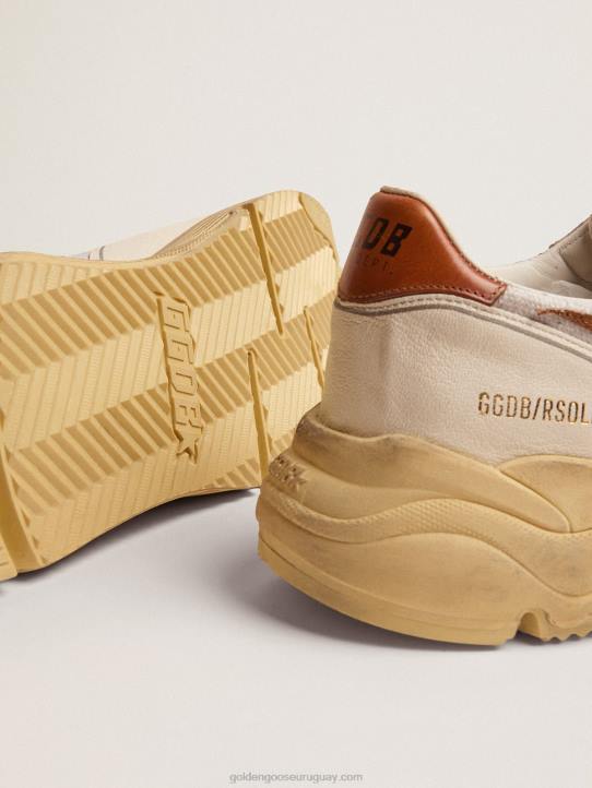 hombres zapatillas deportivas running sole ltd con estrella de piel marrón con estampado de lagarto y refuerzo del talón de piel color canelaGolden Goose 02H6517