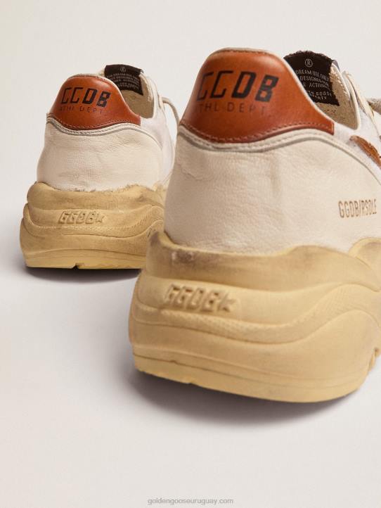 hombres zapatillas deportivas running sole ltd con estrella de piel marrón con estampado de lagarto y refuerzo del talón de piel color canelaGolden Goose 02H6517