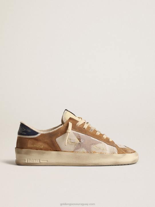 hombres stardan de nailon y malla beige con inserciones de ante color tabacoGolden Goose 02H6604