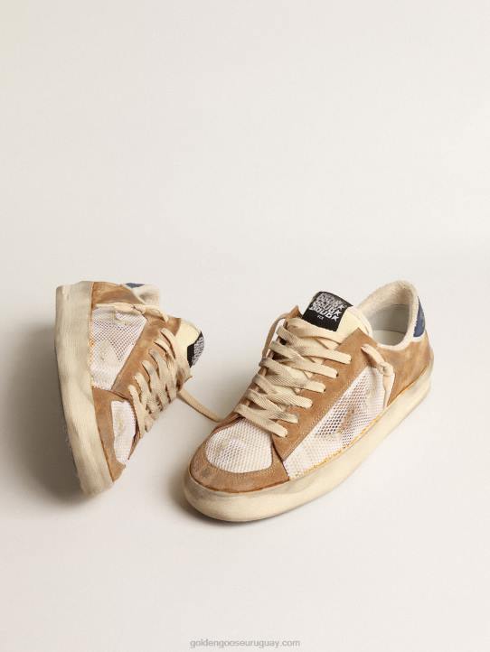 hombres stardan de nailon y malla beige con inserciones de ante color tabacoGolden Goose 02H6604