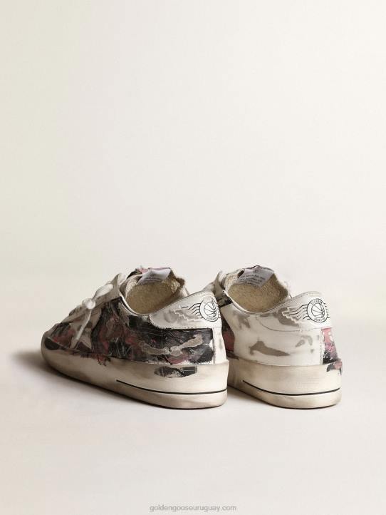 hombres stardan lab de cuero con salpicaduras de pintura multicolor por toda la superficieGolden Goose 02H6674