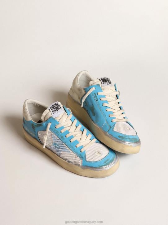 hombres stardan lab de napa azul claro y malla blancaGolden Goose 02H6612
