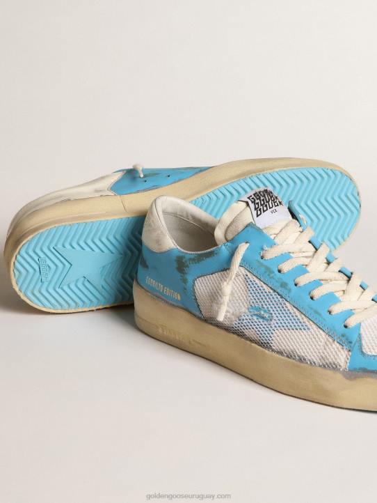 hombres stardan lab de napa azul claro y malla blancaGolden Goose 02H6612