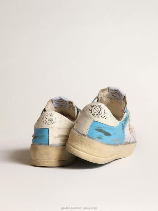 hombres stardan lab de napa azul claro y malla blancaGolden Goose 02H6612