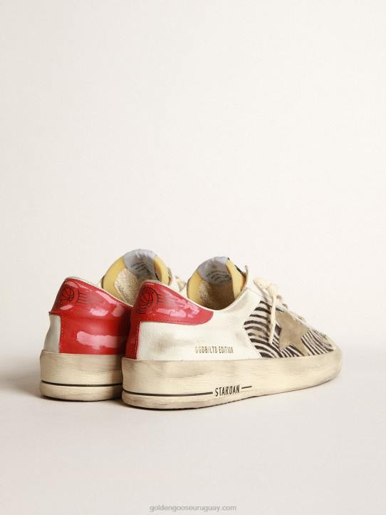 hombres stardan lab en piel de poni con estampado de cebra y estrella gris hieloGolden Goose 02H6673