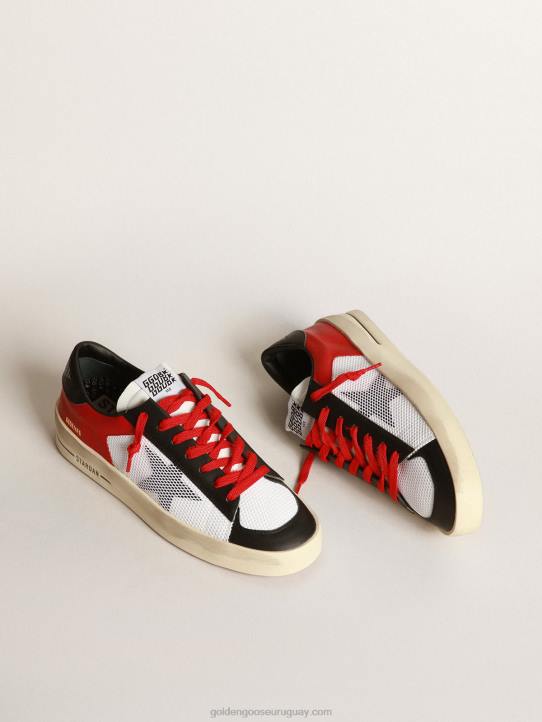 hombres zapatillas stardan de piel con inserciones de mallaGolden Goose 02H6563