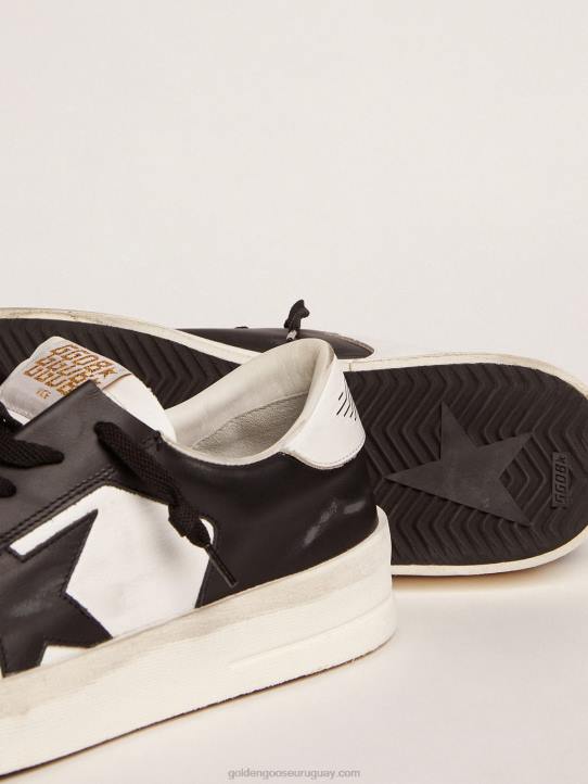 hombres zapatillas stardan de piel en blanco y negroGolden Goose 02H6569
