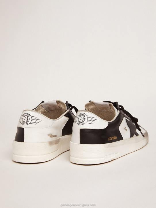 hombres zapatillas stardan de piel en blanco y negroGolden Goose 02H6569