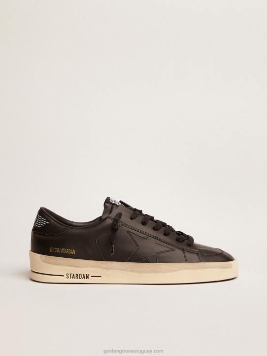 hombres zapatillas stardan de piel total black con acabado vintageGolden Goose 02H6595